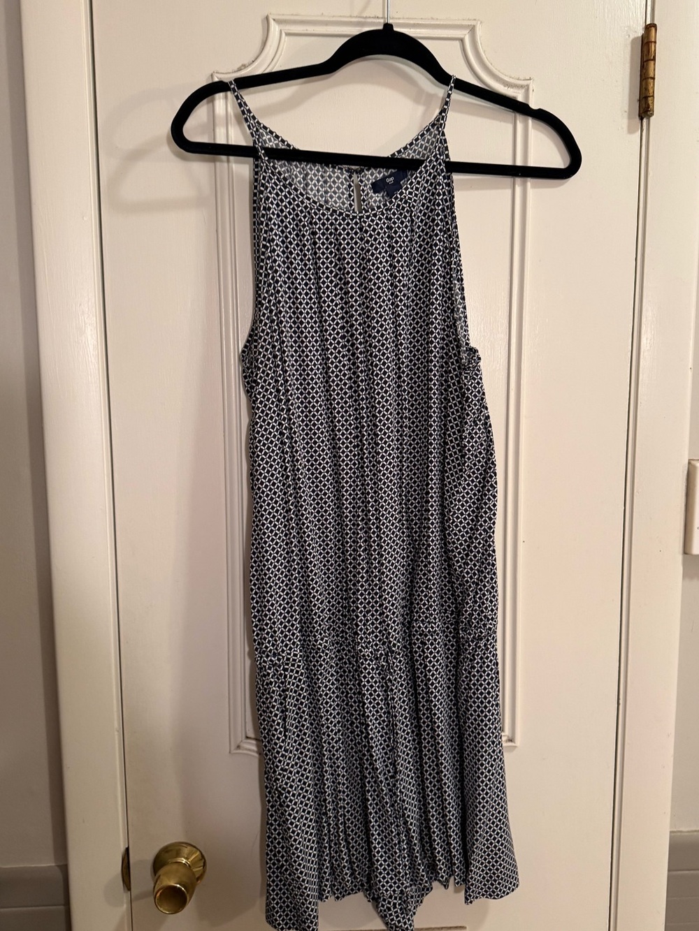 GAP Navy and White Printed Spaghetti-Strap Romper